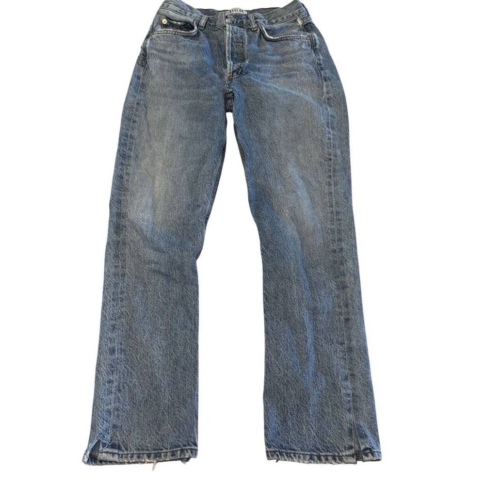 AGOLDE Riley High Rise Straight Crop Blur Blue Denim Jeans Women's Size 24